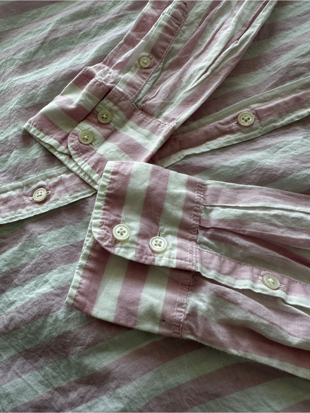 J. Crew Pink and White Striped button down Shirt Lightweight Cotton - Picture 16 of 16